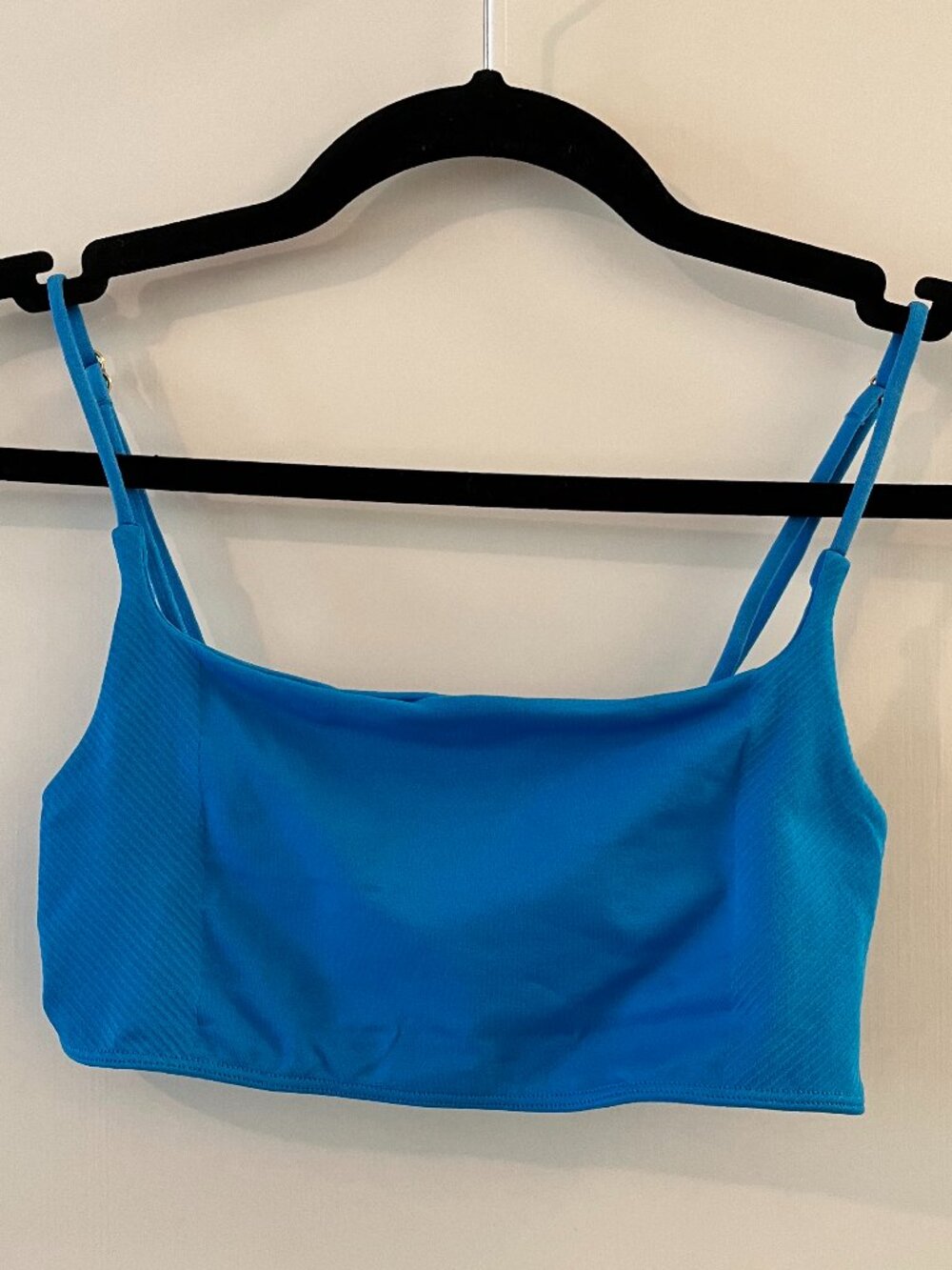 Anthropologie Bright Blue Textured Square Neck Bikini Top S/M